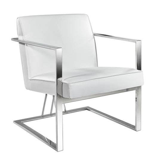 Fairmont Chair: White Leatherette - Dreamart Gallery