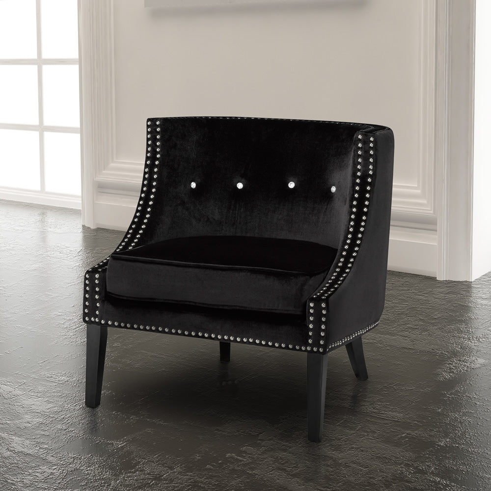 Lucy Black Velvet Chair - Dreamart Gallery