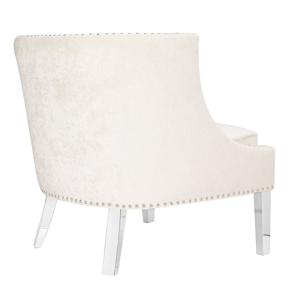 Lucy Ivory Fabric Steel Chair - Dreamart Gallery