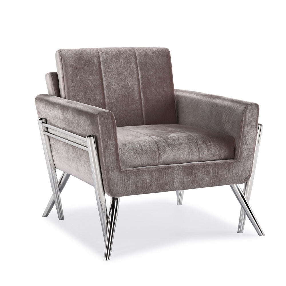 Morgan Grey Velvet Chair - Dreamart Gallery