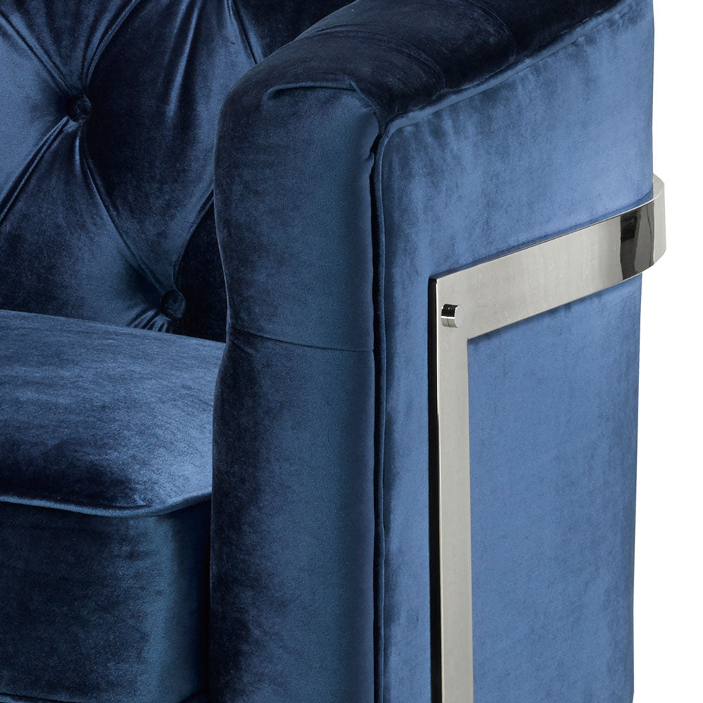 Pinnacle Blue Velvet Chair - Dreamart Gallery