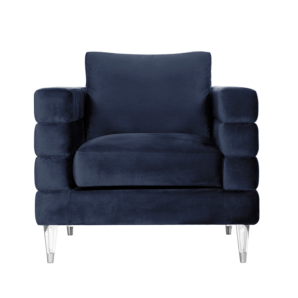 Channel Chair: Blue Velvet - Dreamart Gallery
