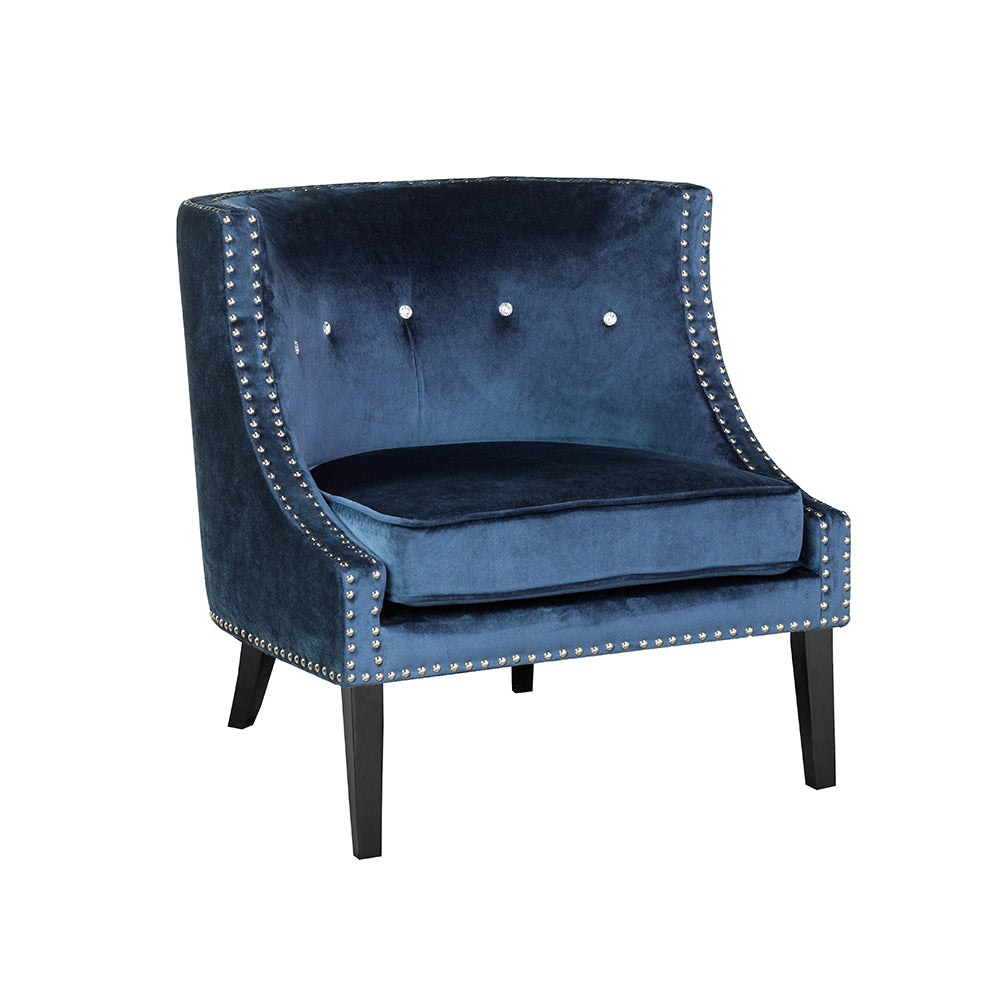 Lucy Blue Velvet Chair - Dreamart Gallery