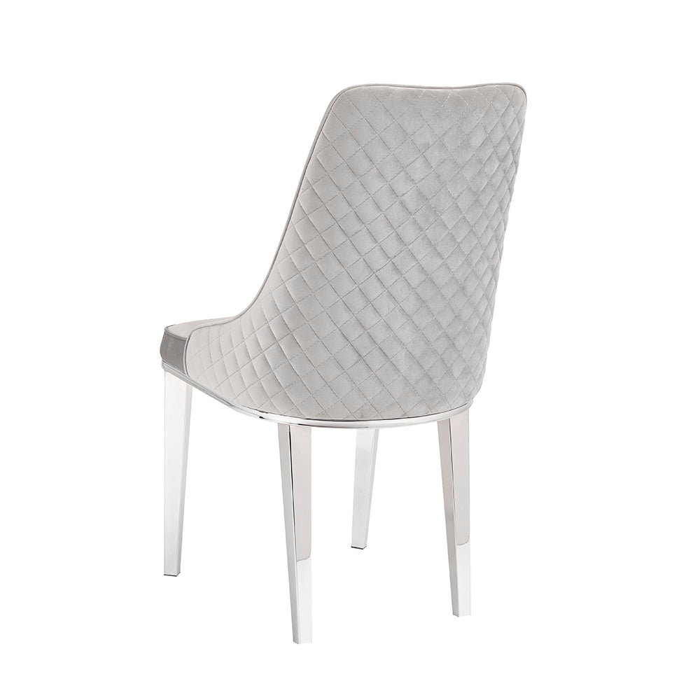 Baudelaire Grey Velvet Chair - Dreamart Gallery