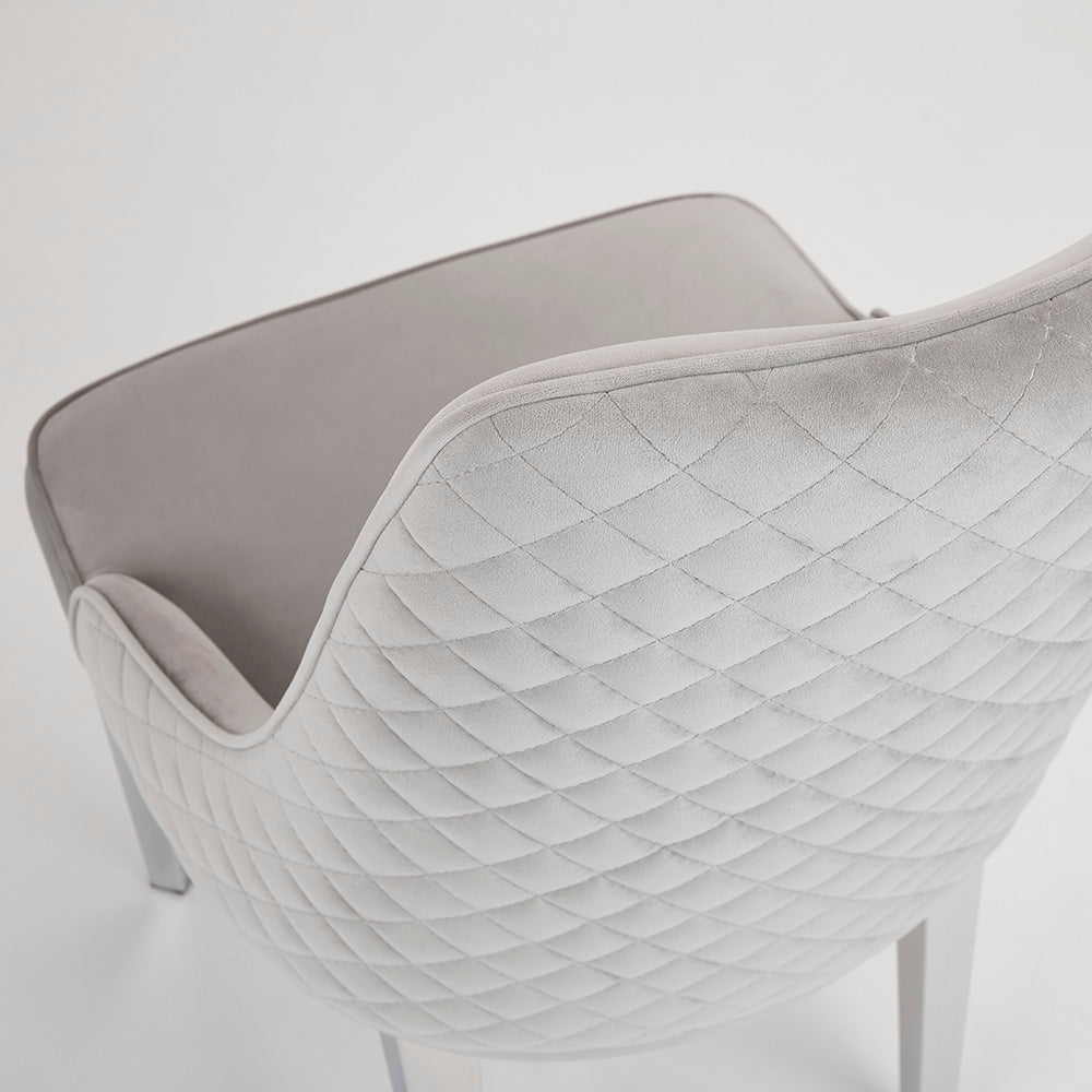 Baudelaire Grey Velvet Chair - Dreamart Gallery
