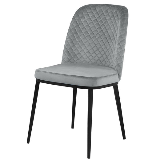 Lamont Grey Velvet Chair - Dreamart Gallery