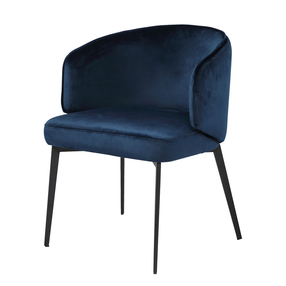 Silva Blue Velvet Chair - Dreamart Gallery