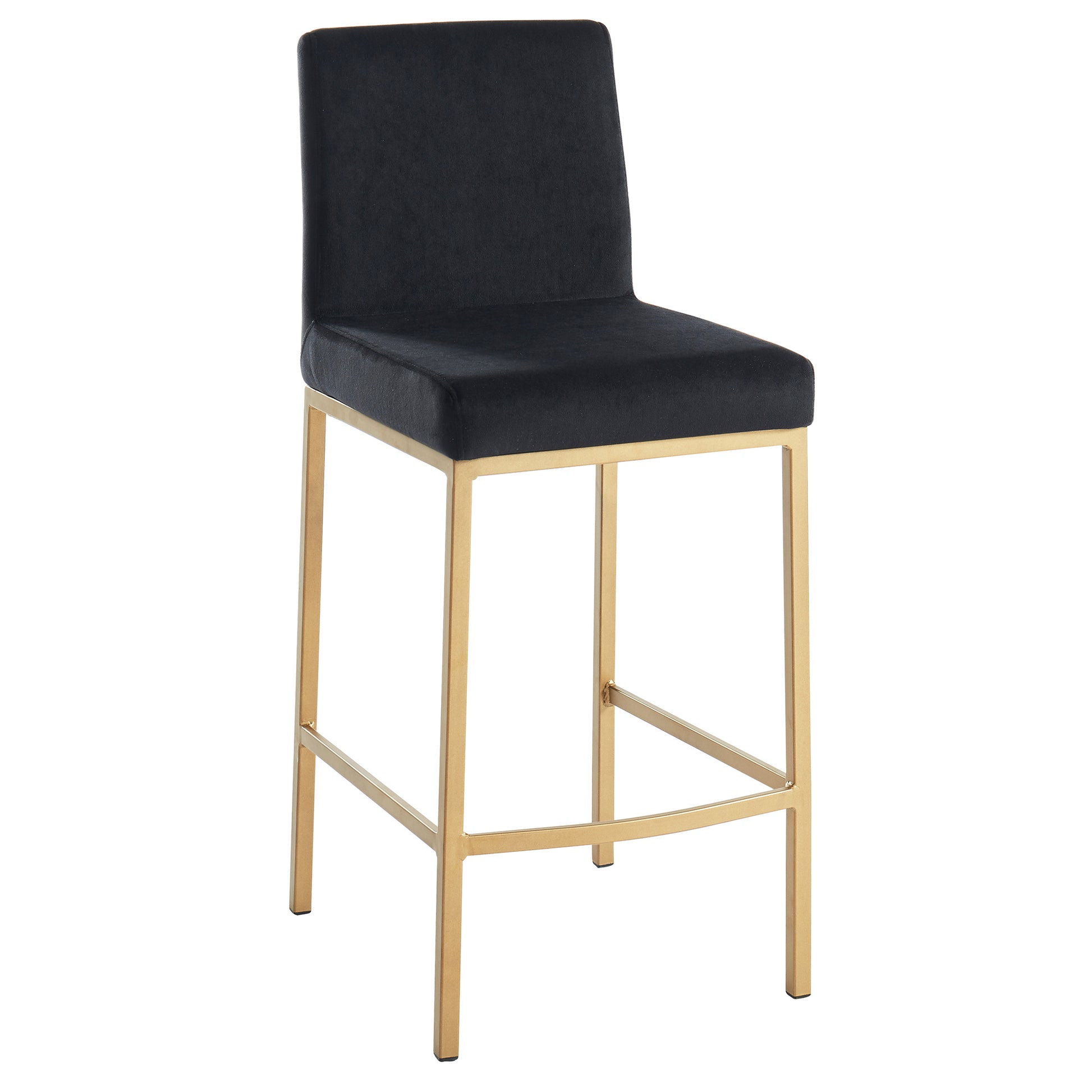 Diego 26'' Counter Stool in Black with Gold Legs - Dreamart Gallery