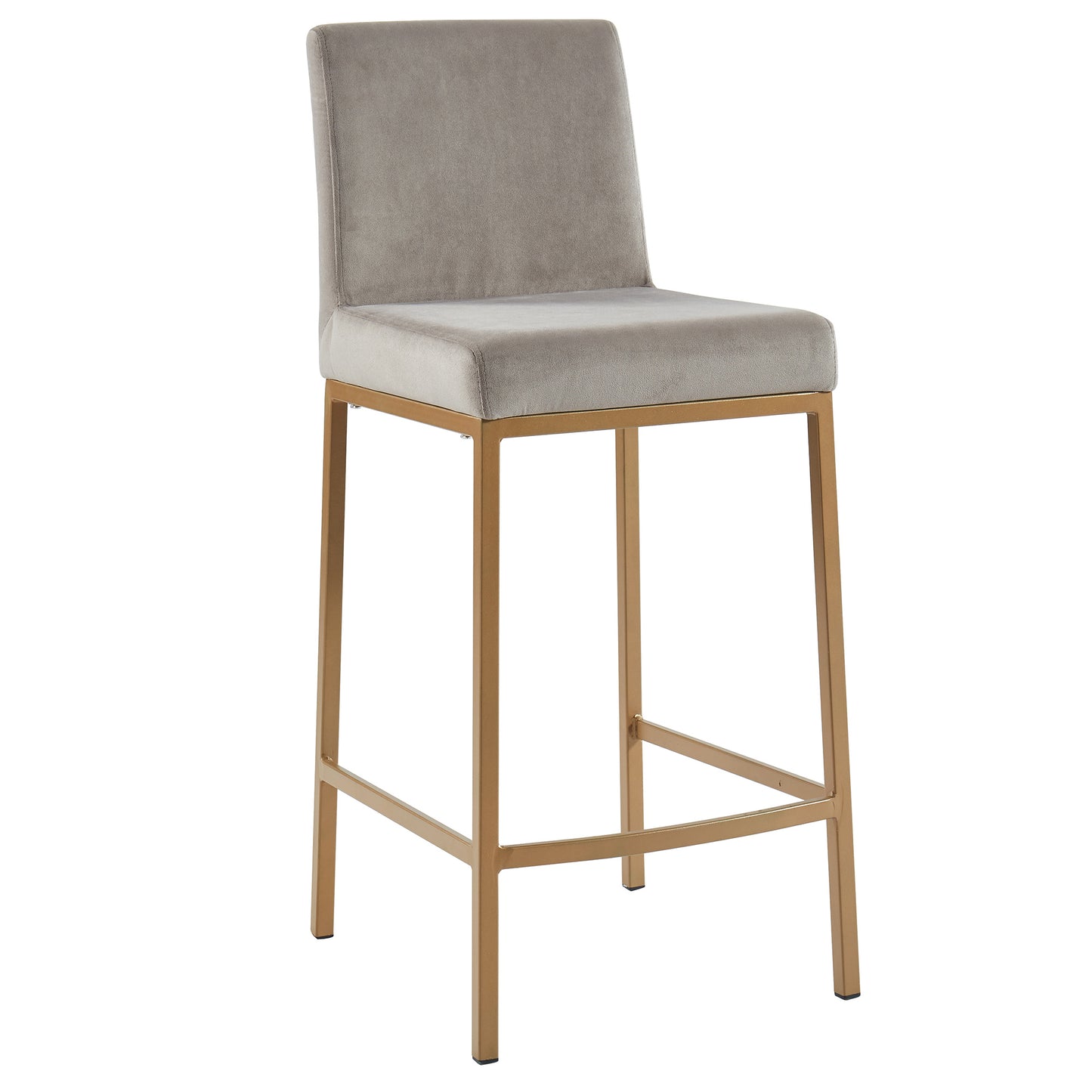 Diego 26'' Counter Stool in Grey with Gold Legs - Dreamart Gallery