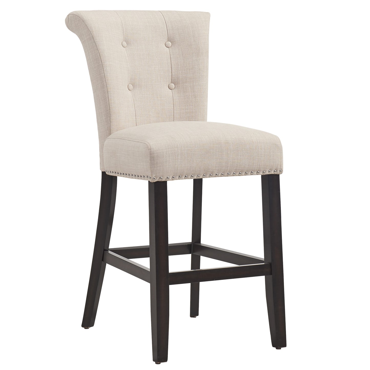 Selma 26'' Counter Stool in Beige with Coffee Legs - Dreamart Gallery