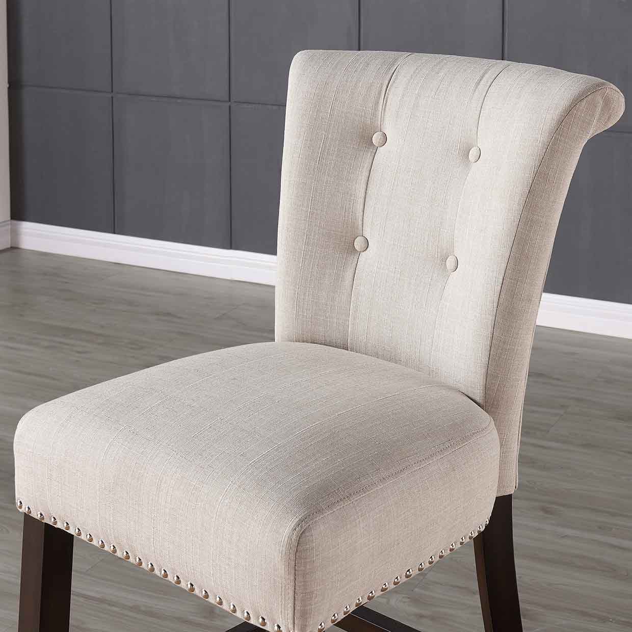 Selma 26'' Counter Stool in Beige with Coffee Legs - Dreamart Gallery