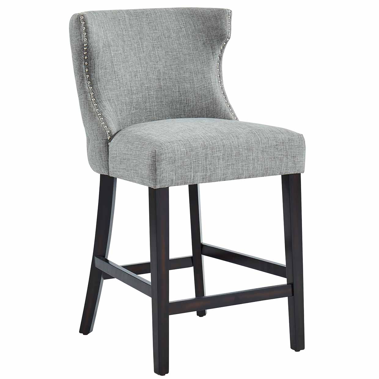 Parker 26'' Counter Stool in Grey with Coffee Leg - Dreamart Gallery