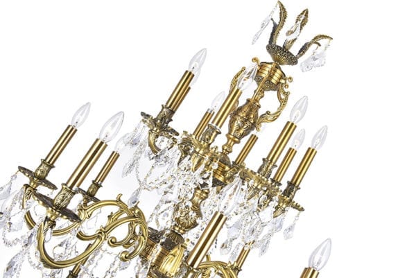 24 LIGHT UP CHANDELIER WITH FRENCH GOLD FINISH - Dreamart Gallery