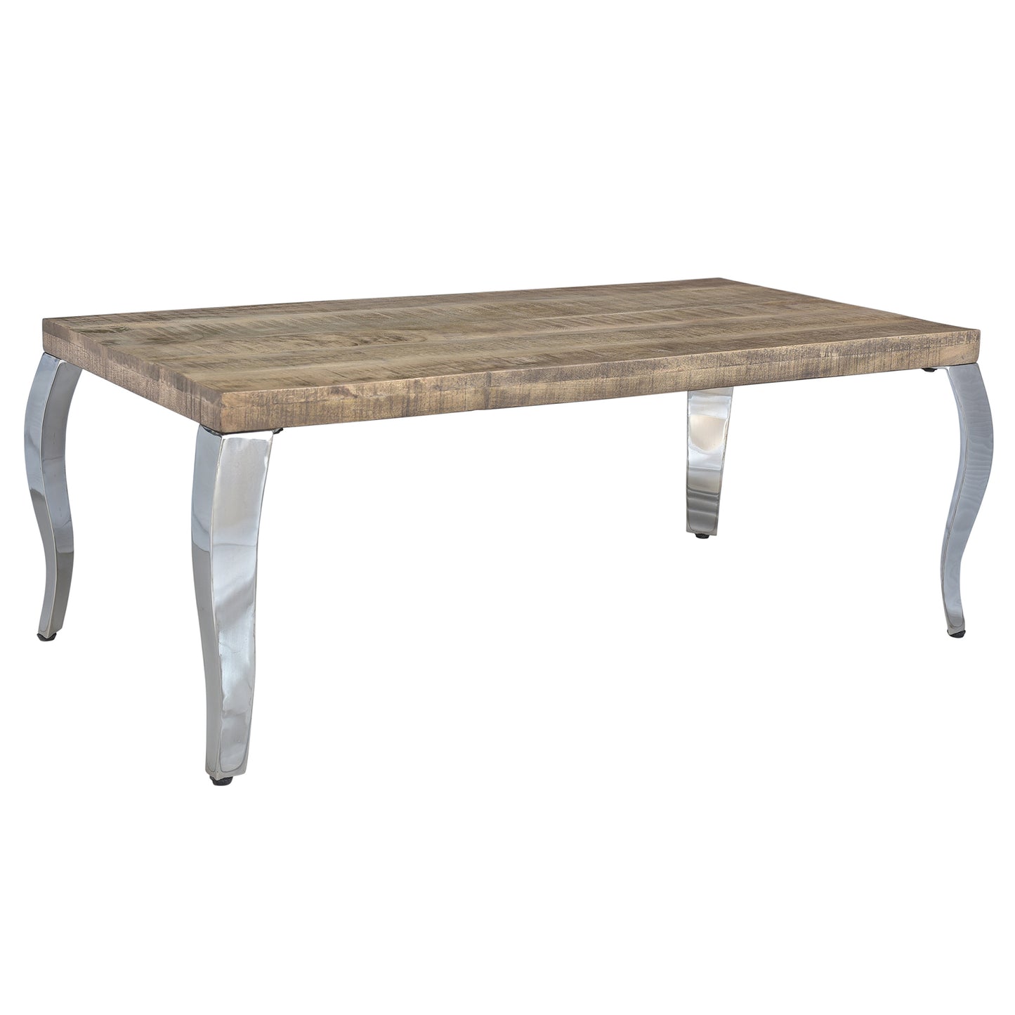 Natalia Coffee Table in Reclaimed & Chrome - Dreamart Gallery