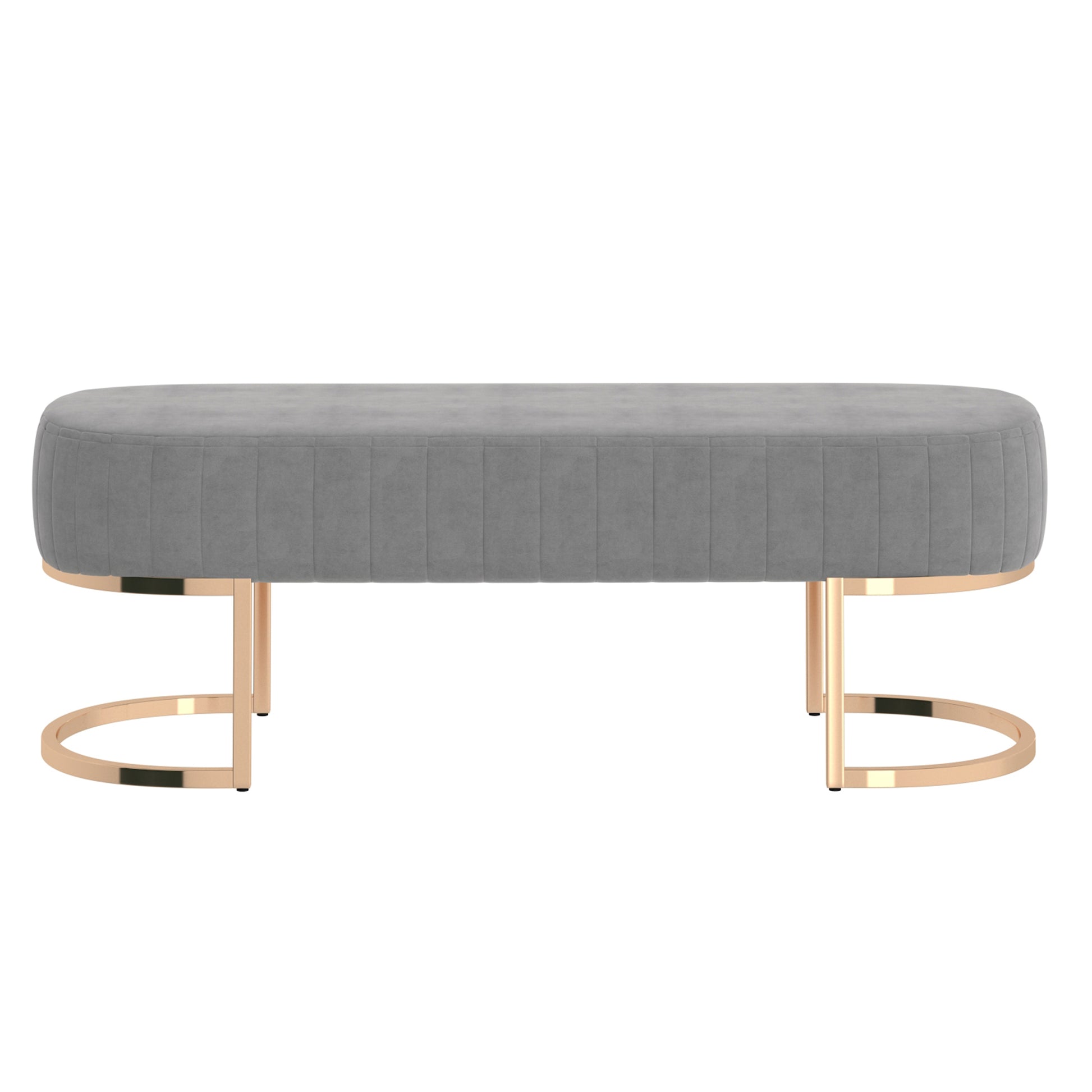 Zamora Bench in Grey with Gold Base - Dreamart Gallery