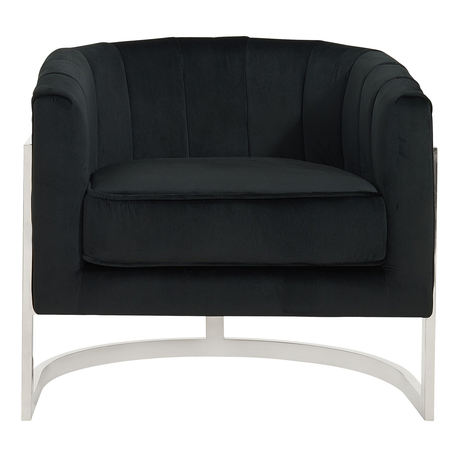 Tarra Accent Chair in Black & Chrome - Dreamart Gallery
