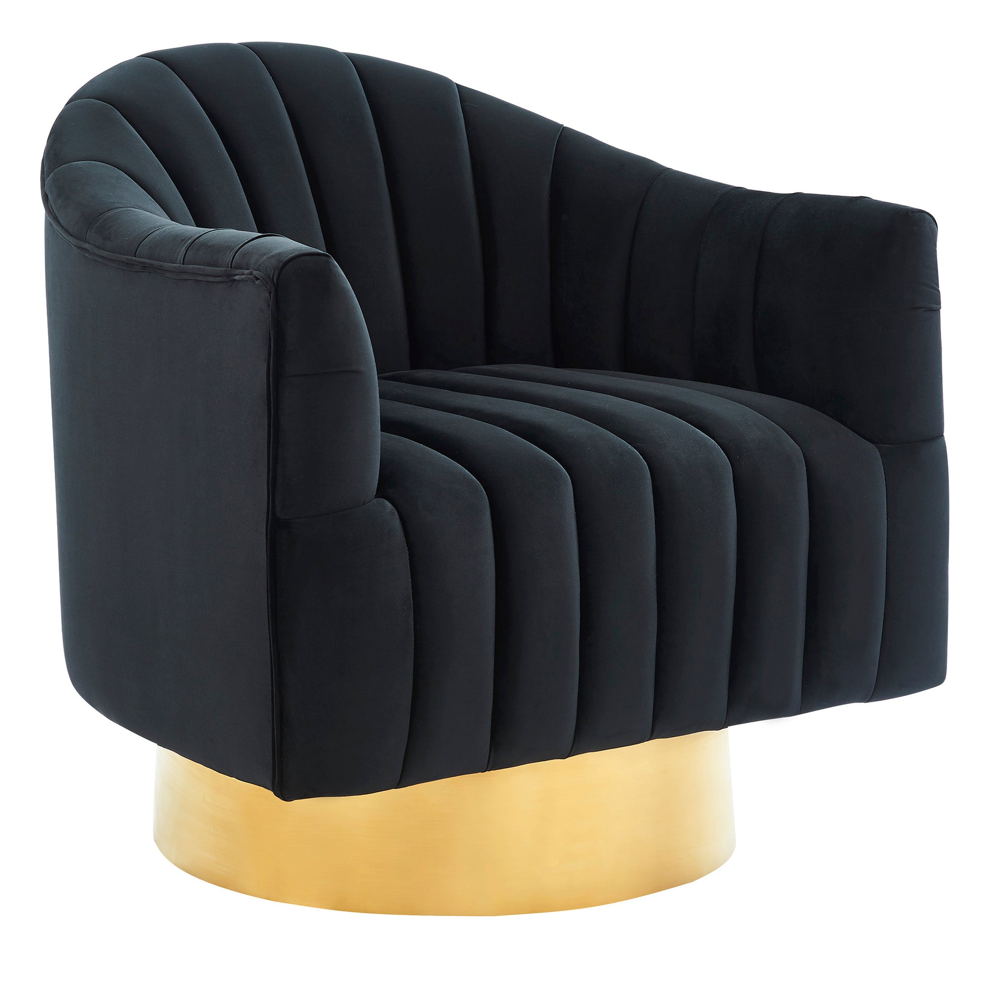 Cortina Accent Chair in Black & Gold - Dreamart Gallery