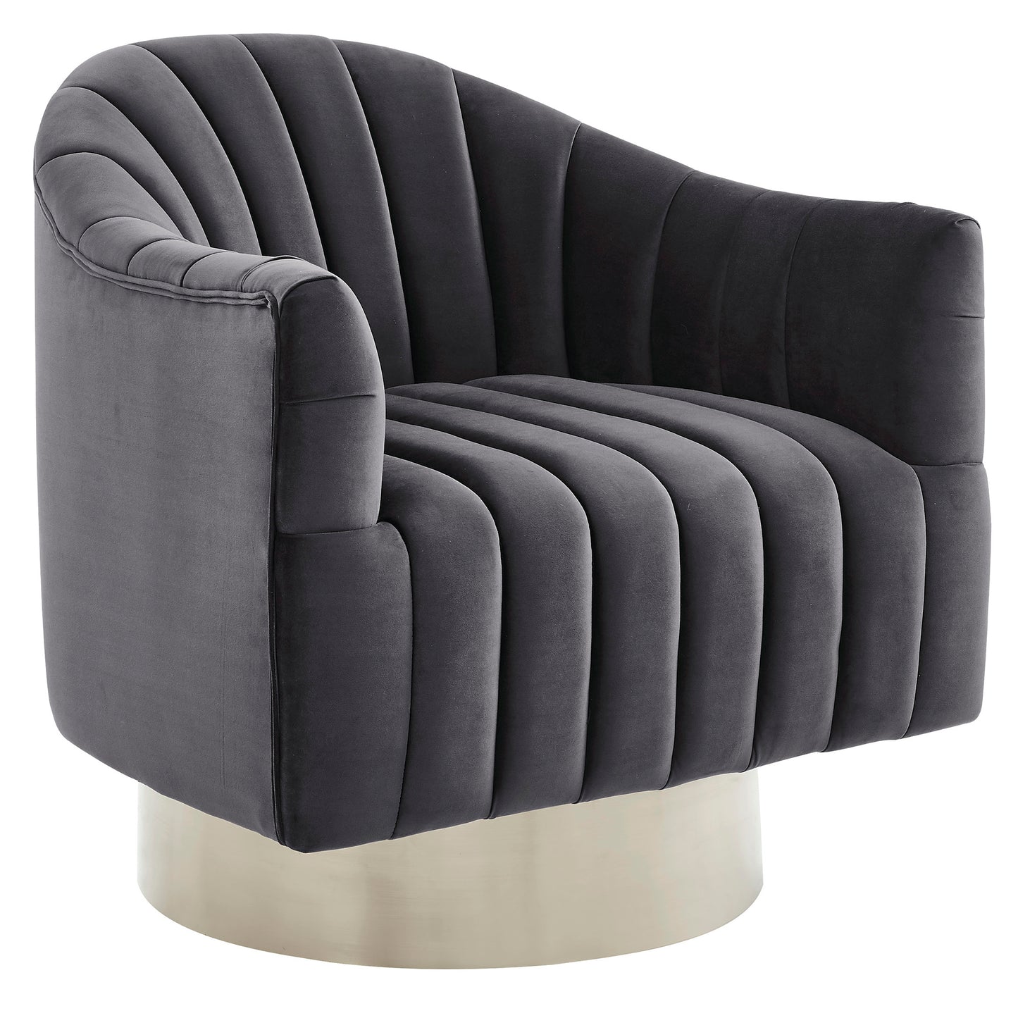Cortina Accent Chair in Grey & Silver - Dreamart Gallery
