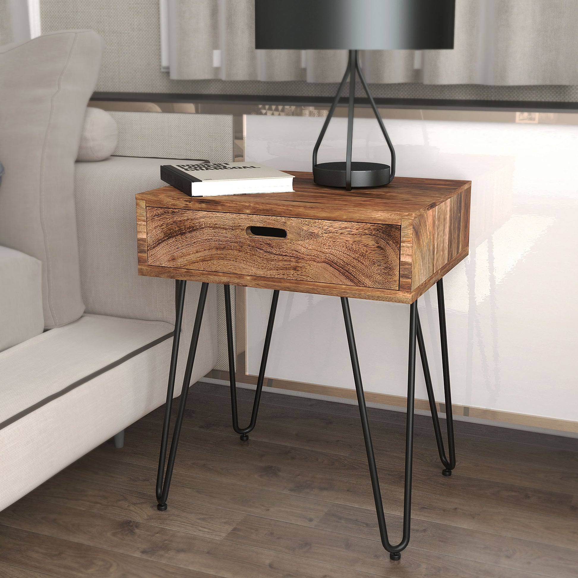 Jaydo Accent Table in Natural Burnt - Dreamart Gallery