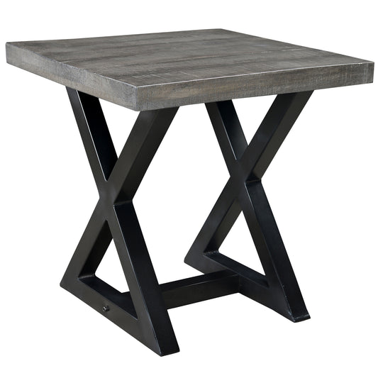 Zax Accent Table in Distressed Grey - Dreamart Gallery