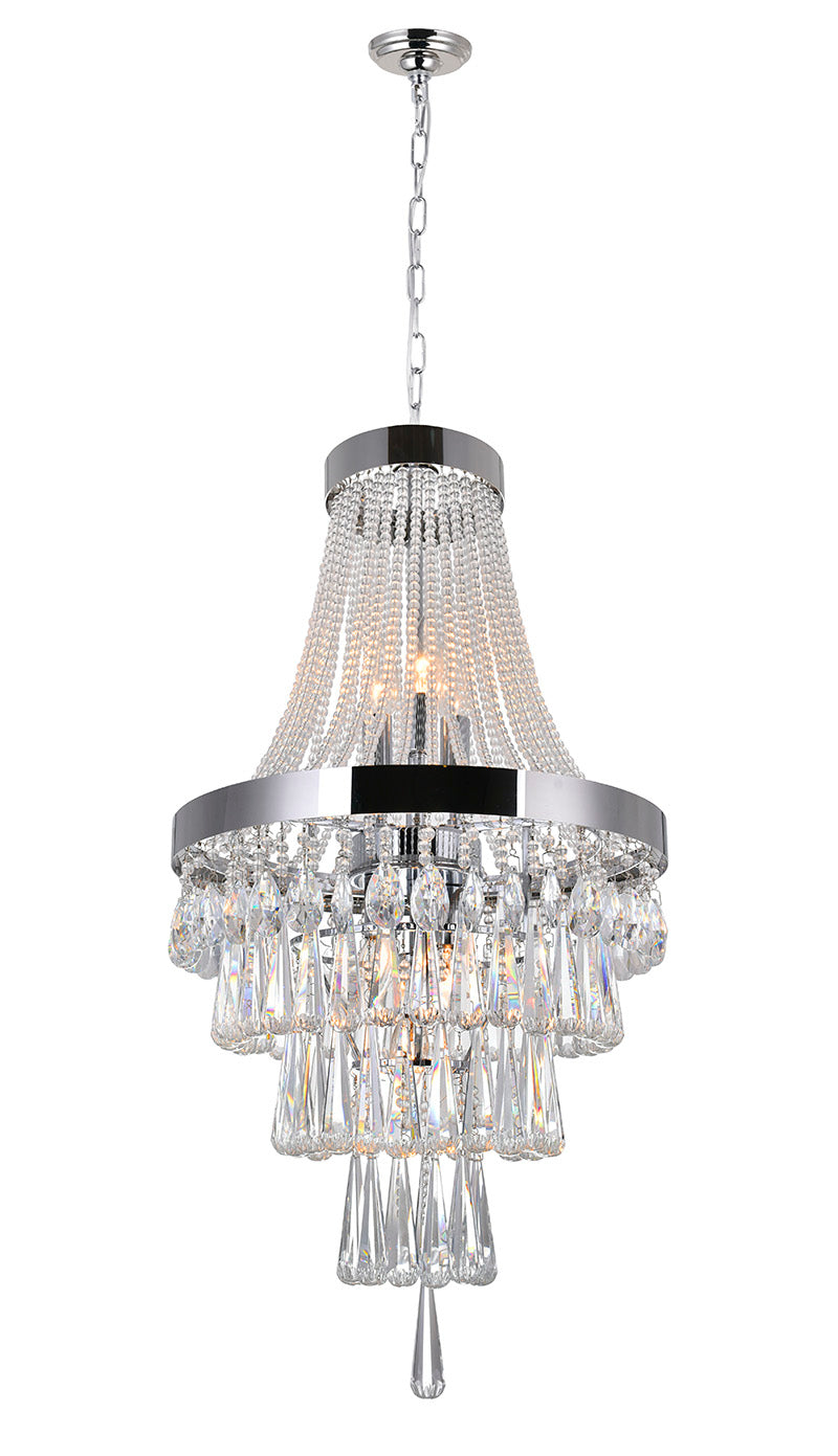 6 LIGHT CHANDELIER WITH CHROME FINISH - Dreamart Gallery