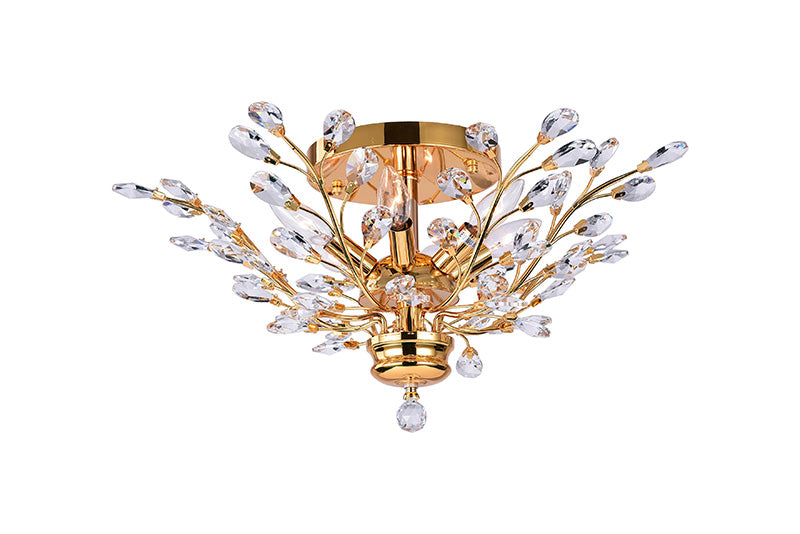 6 LIGHT FLUSH MOUNT WITH GOLD FINISH - Dreamart Gallery