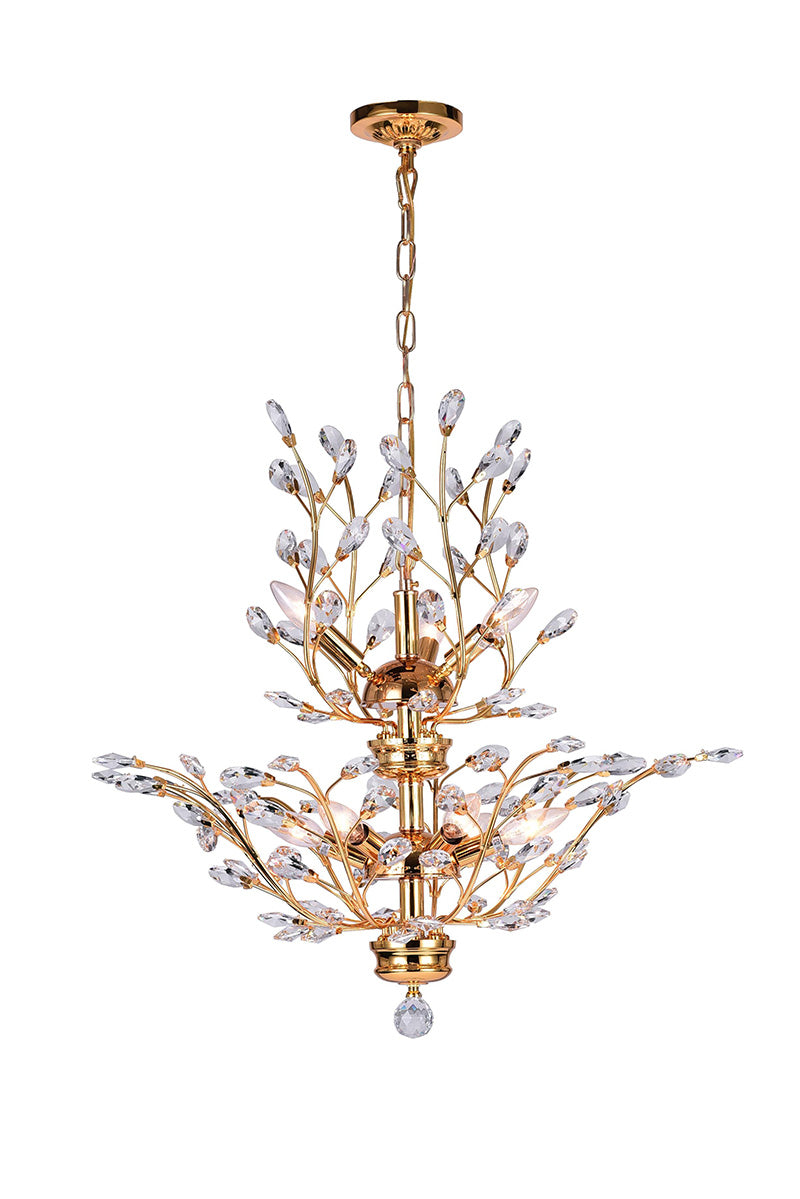 9 LIGHT CHANDELIER WITH GOLD FINISH - Dreamart Gallery