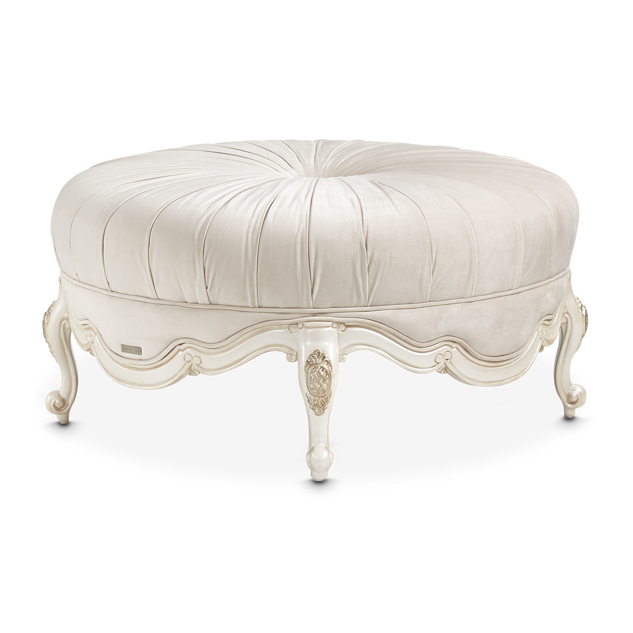 LAVELLE-CLASSIC PEARL Lavelle Rnd Cocktail Ottoman Ivory Classic Pearl - Dream art Gallery
