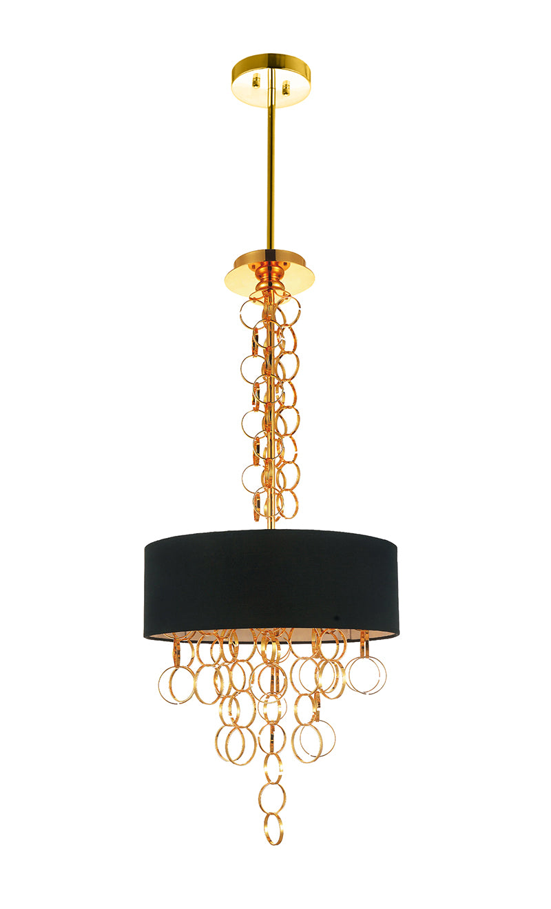 4 LIGHT DRUM SHADE CHANDELIER WITH GOLD FINISH - Dreamart Gallery