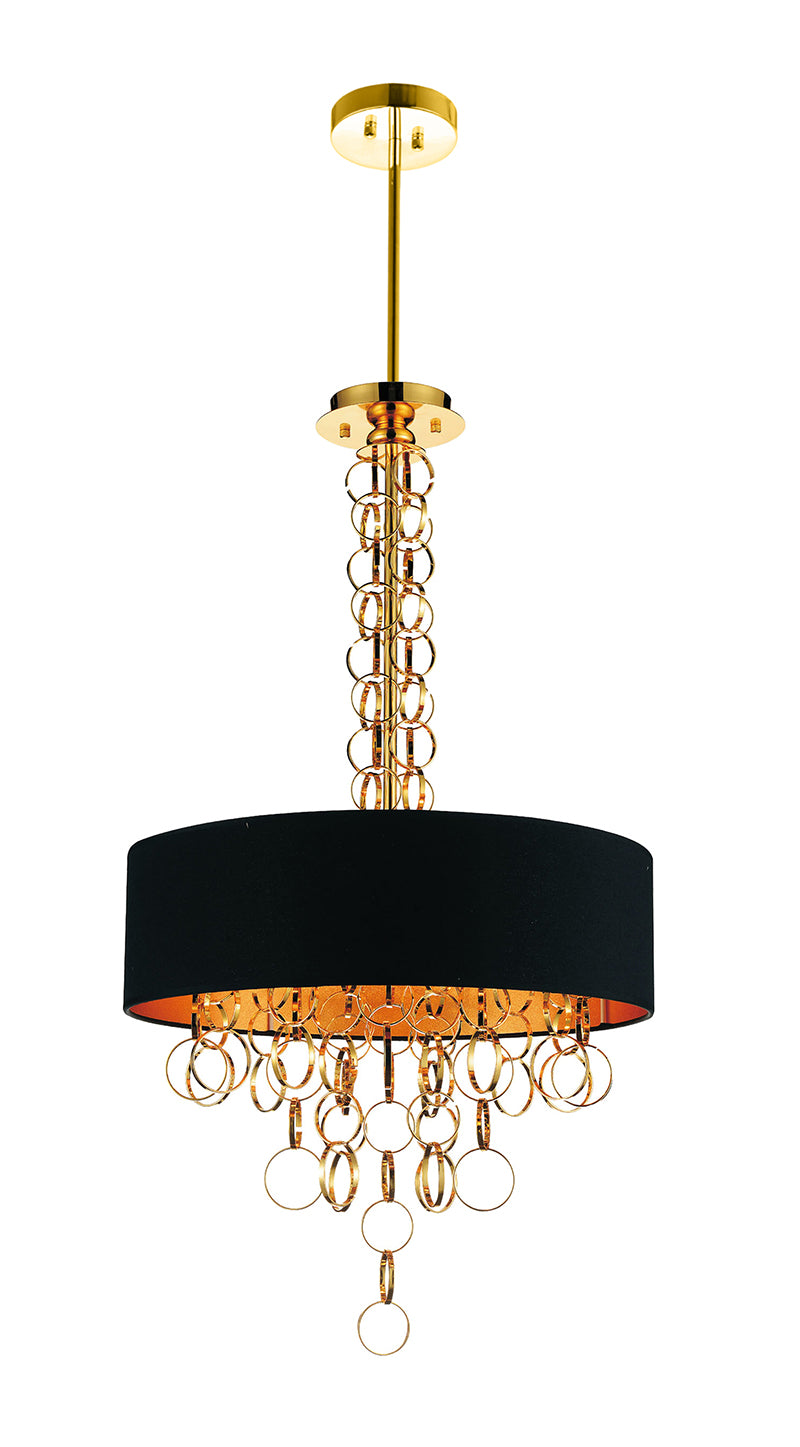 6 LIGHT DRUM SHADE CHANDELIER WITH GOLD FINISH - Dreamart Gallery