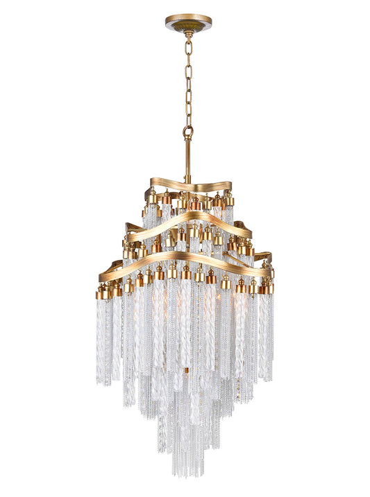 10 LIGHT DOWN CHANDELIER WITH GOLD FINISH - Dreamart Gallery