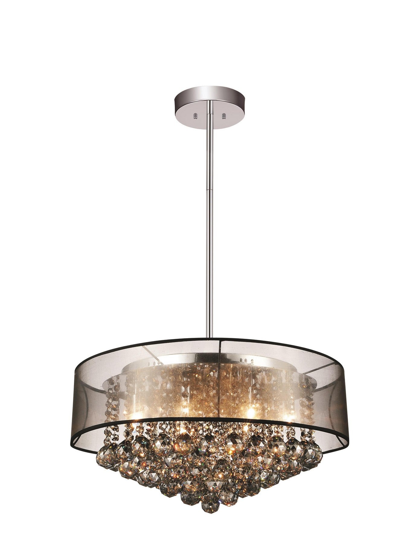 9 LIGHT DRUM SHADE CHANDELIER WITH CHROME FINISH - Dreamart Gallery