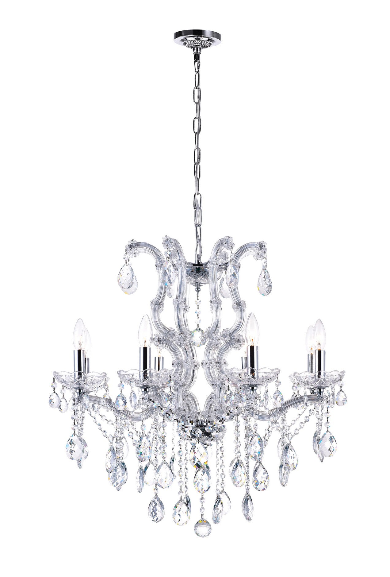 8 LIGHT UP CHANDELIER WITH CHROME FINISH - Dreamart Gallery