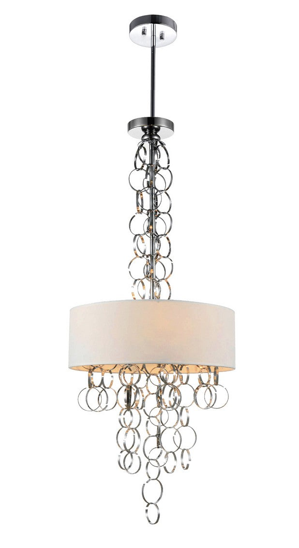 6 LIGHT DRUM SHADE CHANDELIER WITH CHROME FINISH - Dreamart Gallery