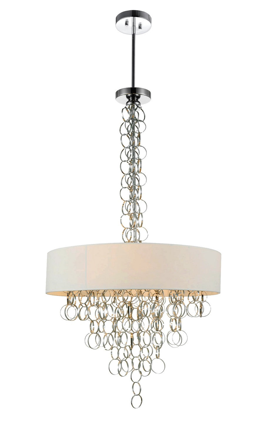 8 LIGHT DRUM SHADE CHANDELIER WITH CHROME FINISH - Dreamart Gallery