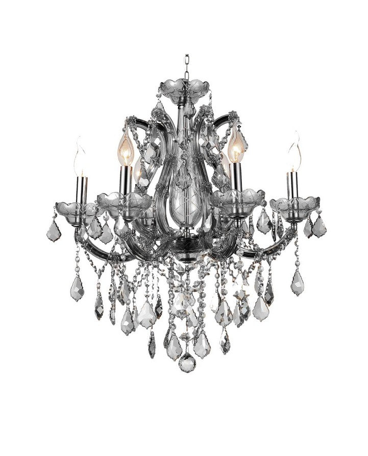 6 LIGHT UP CHANDELIER WITH CHROME FINISH - Dreamart Gallery