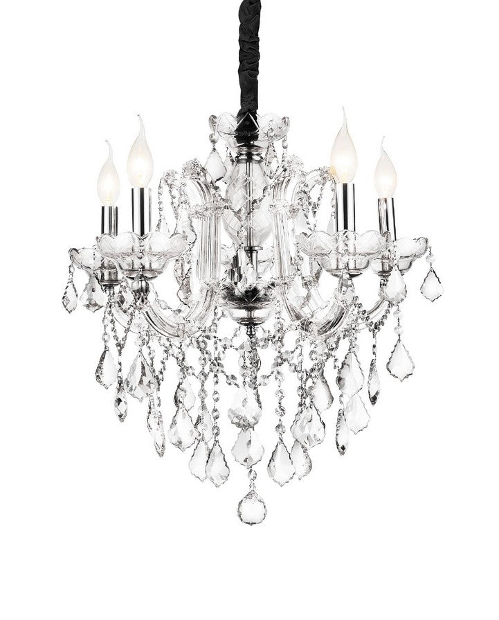 5 LIGHT UP CHANDELIER WITH CHROME FINISH - Dreamart Gallery