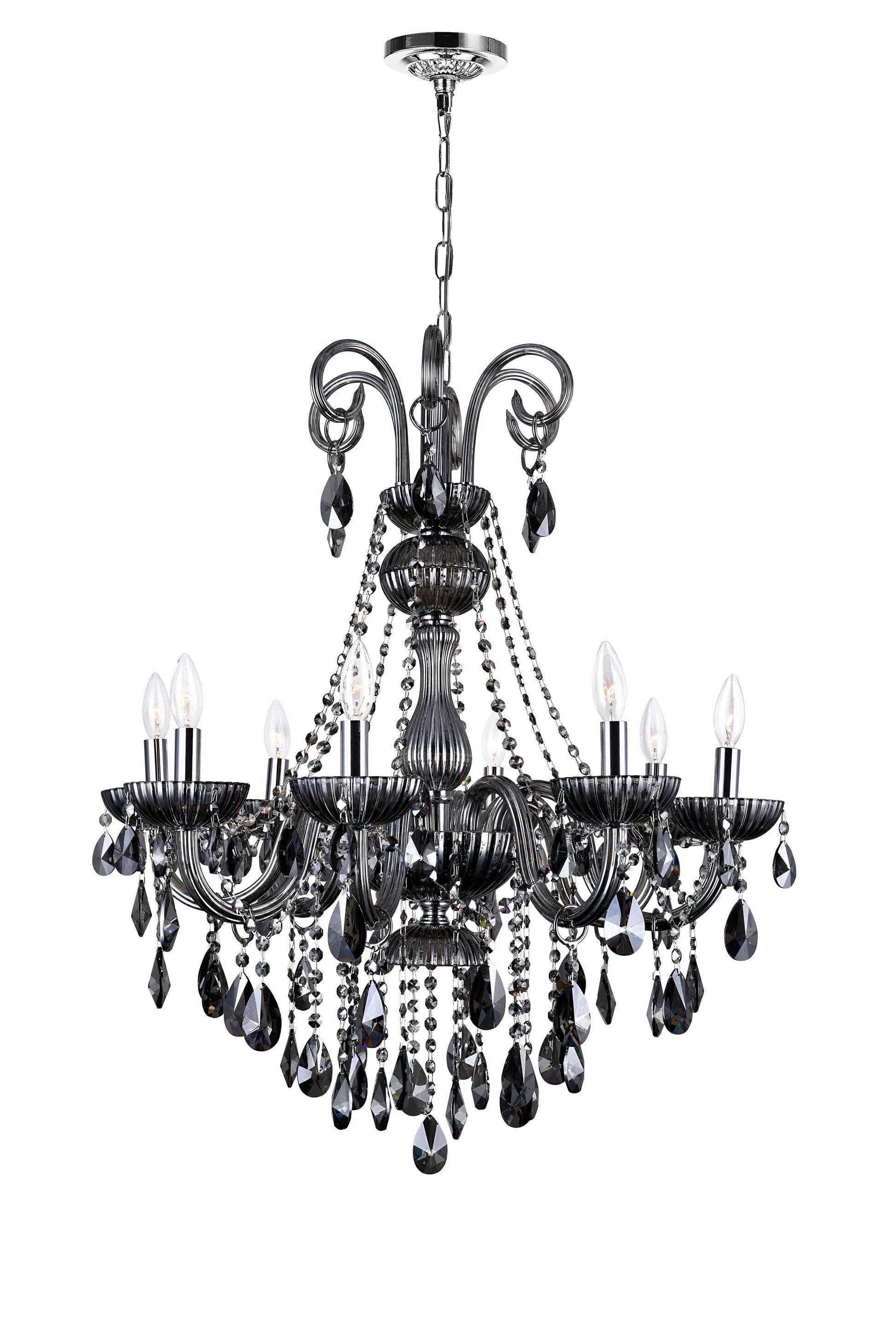 8 LIGHT UP CHANDELIER WITH CHROME FINISH - Dreamart Gallery
