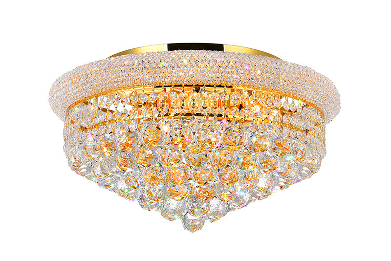 8 LIGHT FLUSH MOUNT WITH GOLD FINISH - Dreamart Gallery
