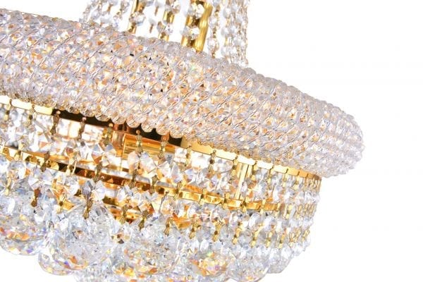 8 LIGHT DOWN CHANDELIER WITH GOLD FINISH - Dreamart Gallery
