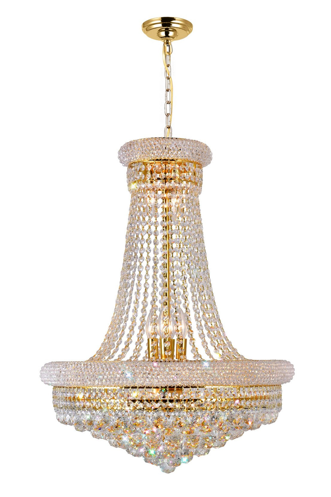 17 LIGHT DOWN CHANDELIER WITH GOLD FINISH - Dreamart Gallery