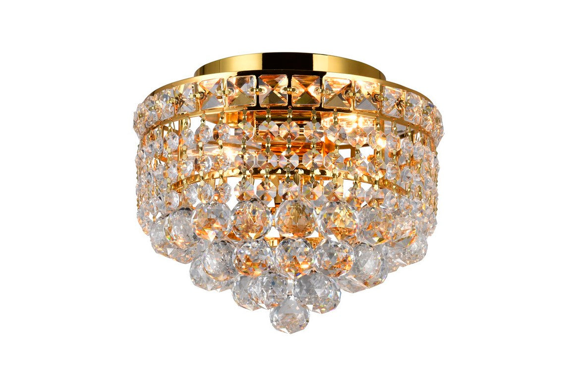 2 LIGHT FLUSH MOUNT WITH GOLD FINISH - Dreamart Gallery