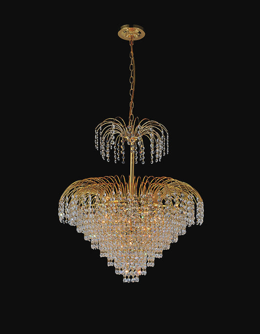11 LIGHT DOWN CHANDELIER WITH GOLD FINISH - Dreamart Gallery