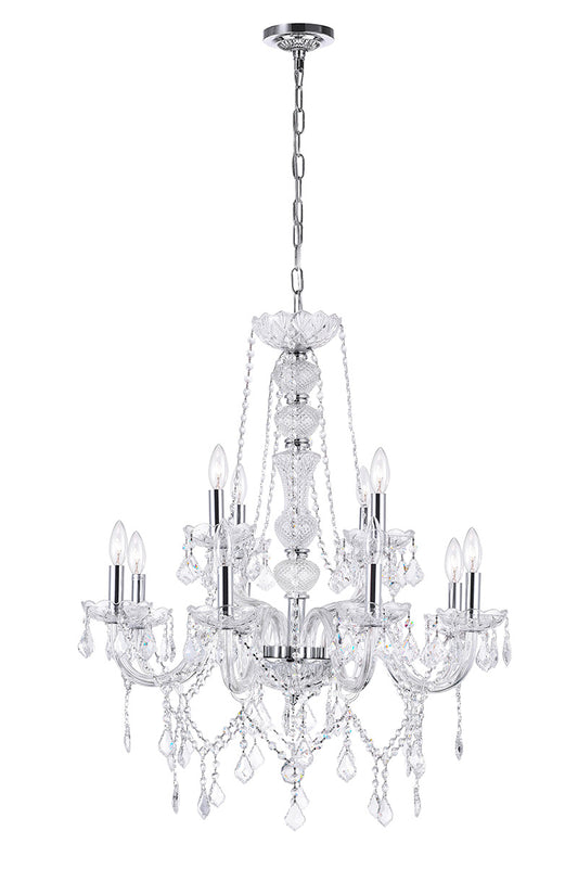 12 LIGHT DOWN CHANDELIER WITH CHROME FINISH - Dreamart Gallery