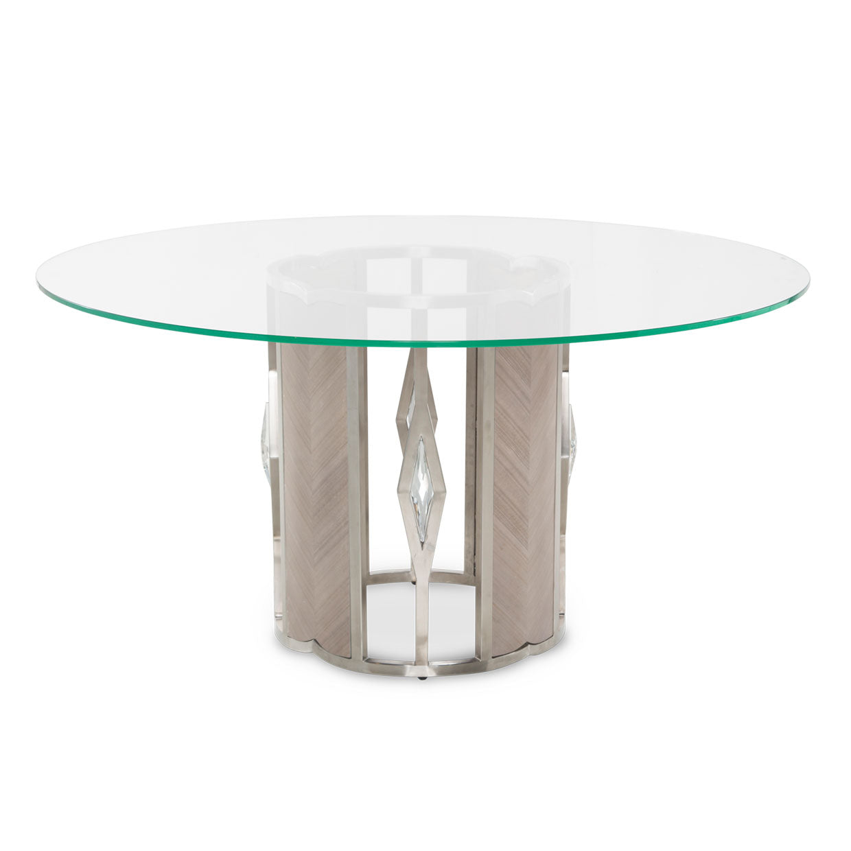 Round 60 Glass Dining Table (2 Pc) - Dreamart Gallery