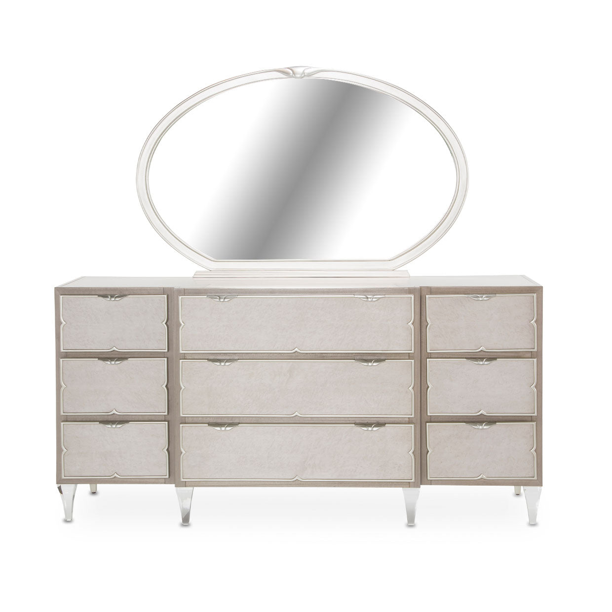 CAMDEN COURT Storage Console- Dresser & Oval Mirror - Dream art Gallery