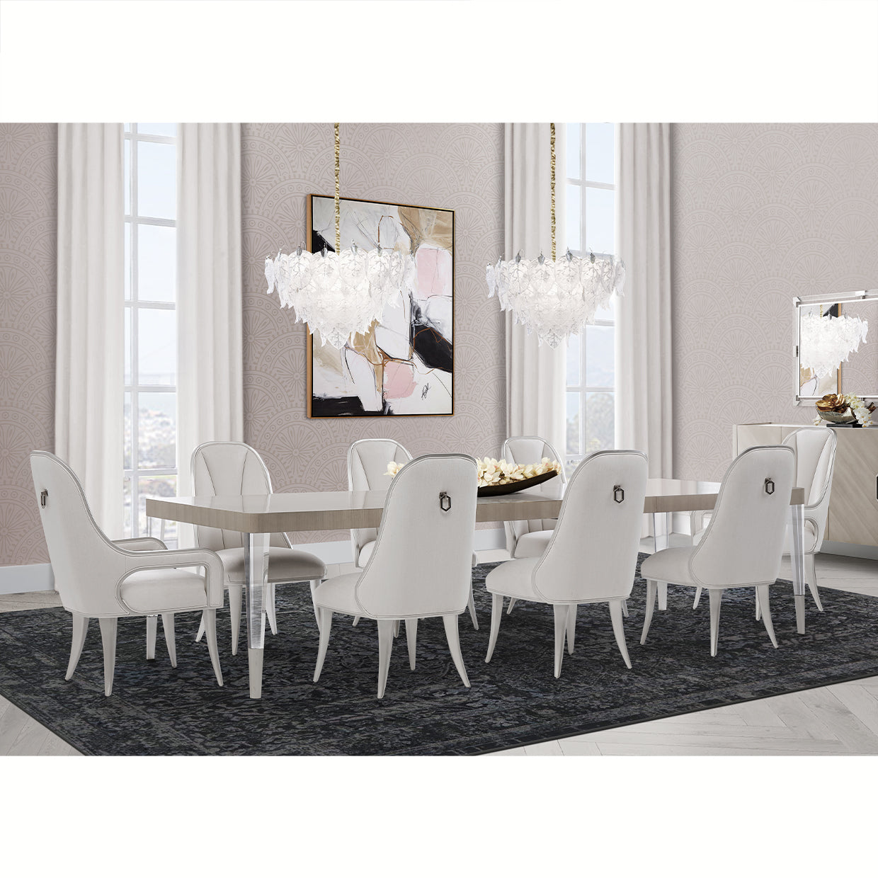 PENTHOUSE Rectangular Dining Table (Includes: 2 X 22 Leaves) - Dream art Gallery