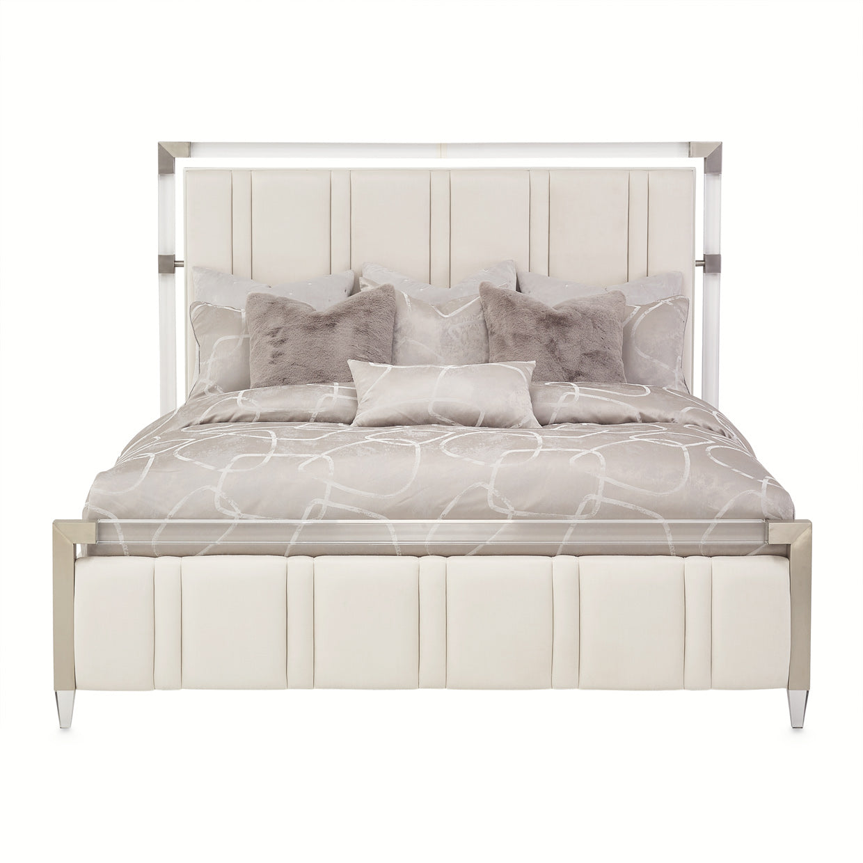 PENTHOUSE Cal King Channel-Tufted Panel Bed (3 Pc) - Dream art Gallery