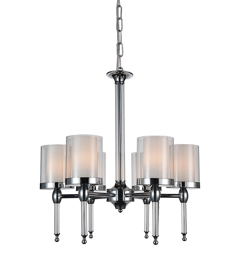 6 LIGHT CANDLE CHANDELIER WITH CHROME FINISH - Dreamart Gallery