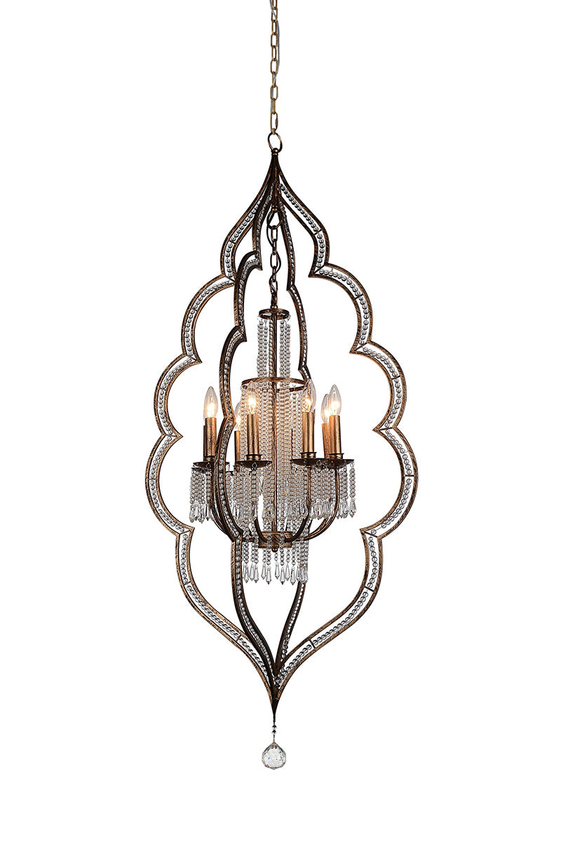 8 LIGHT UP CHANDELIER WITH CHAMPAGNE FINISH - Dreamart Gallery
